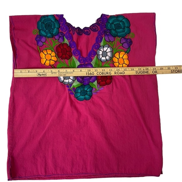 Embroidered Pink Floral V-Neck Top - Picture 13 of 14